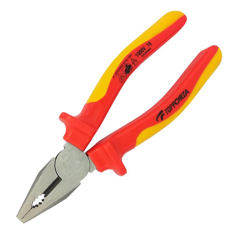 拓伏锐VDE-EC-891高压绝缘钢丝钳电工钳子VDE1000V老虎钳mm