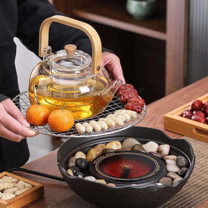 围炉煮茶室内家用网红全套电陶炉煮茶花茶茶具套装玻璃茶壶煮茶器