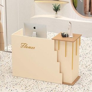 美容店弧形餐饮店吧台收银台前台半圆美甲店网红美容院轻奢理发