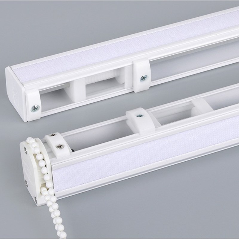 罗马帘升降轨道布百叶铝合金拉珠控制升M降顶装侧装直轨静音轨