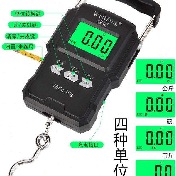 威衡手提电子秤便携式小型75KG高精准弹簧便携称快递称买菜防欺诈