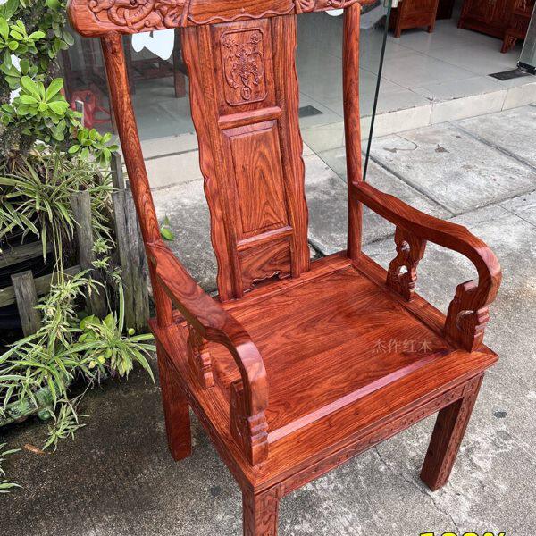 红木豪华主人椅刺猬紫檀茶台靠背椅花梨木家用中式实木圈椅太师椅