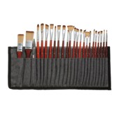 24支画笔套装 热卖 帆布笔帘油画笔尼龙水粉水彩画笔