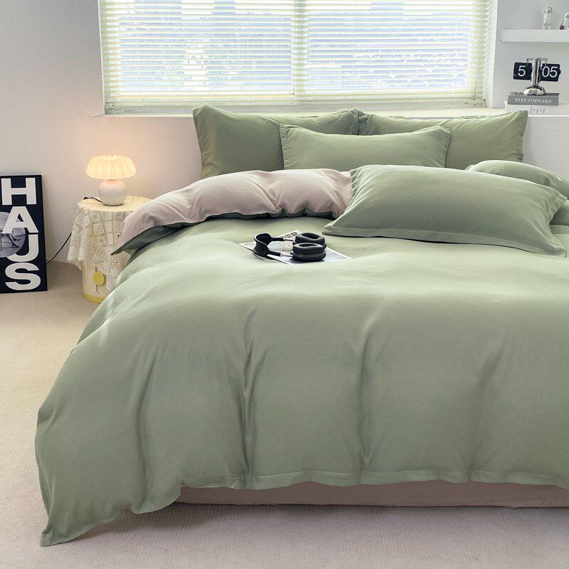 杏色米咖全套一整套学生宿舍六件套单人床上用品双人加厚八件套装