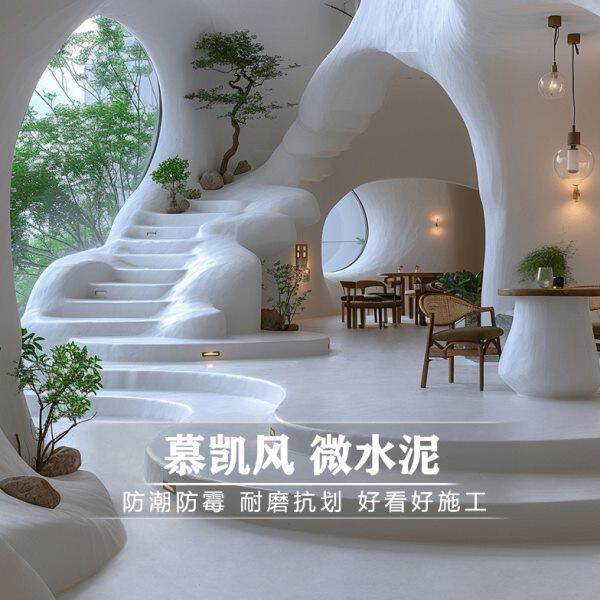 地面微水泥漆咖啡厅微水泥墙地一体涂料民宿水泥漆极简风艺术涂料
