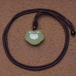 新疆和田玉晴水色平安锁小吊坠玉如意儿童玉锁玉挂坠女款珠