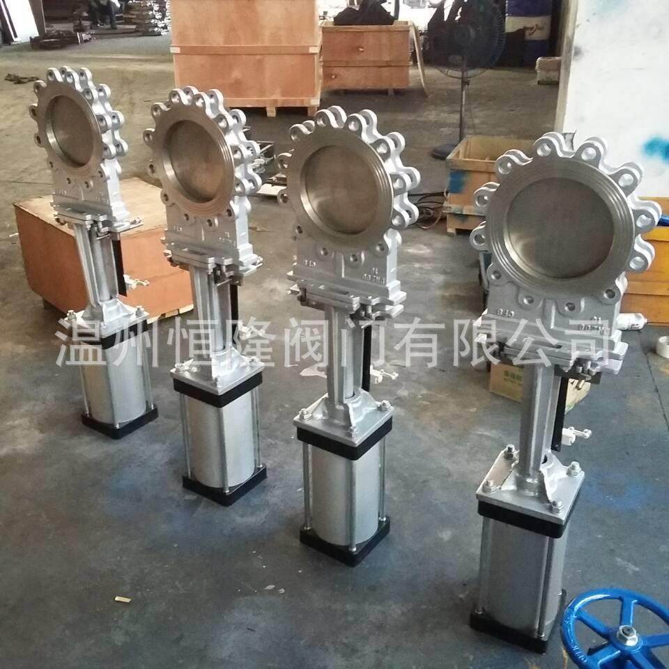 厂家直销现货PZ643不锈钢气动梅花法兰对夹式刀型闸阀凸耳插板阀,五金/工具,闸阀,淘宝优惠券,粉丝福利购,淘宝优惠卷