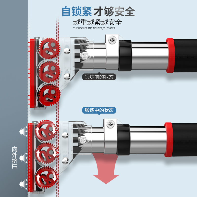 单杠家用室内引体向上健身器材家庭小孩墙面过道免打孔吊环单杠