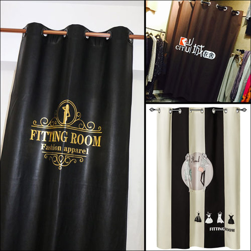 服装店门帘 试衣间 更衣s室布帘 皮革仿皮定做印刷 PU定制 隔断帘
