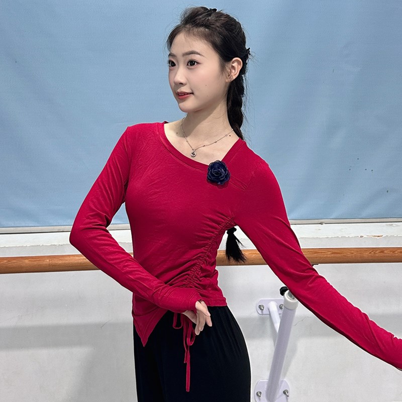 新款舞蹈服长袖秋冬古典舞练功服女中国舞韵瑜伽形体服现代舞服装
