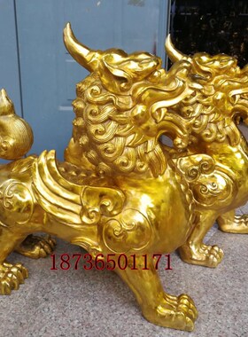 纯铜貔貅摆件一对招财镇宅聚财客厅办公室店铺家居玄关皮丘独角