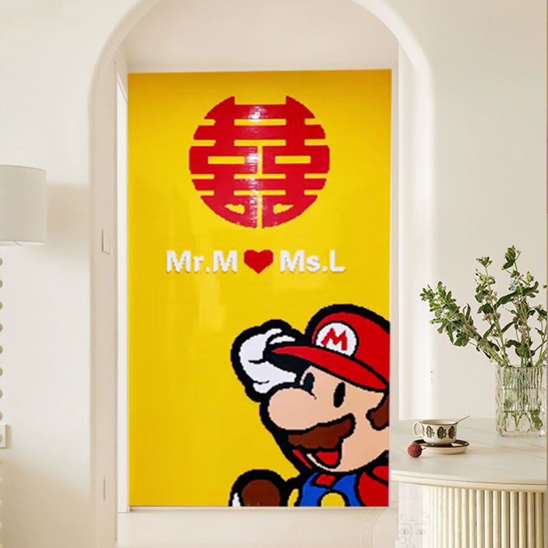 婚房积木墙面定制小颗粒底板结婚礼物走廊玄关家用拼装墙贴送朋友