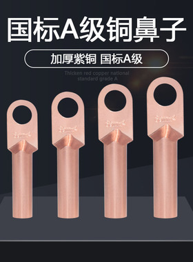 铜鼻子接线端子DT-16/35/70/120/300平方铜线鼻U子电缆接头铜线耳