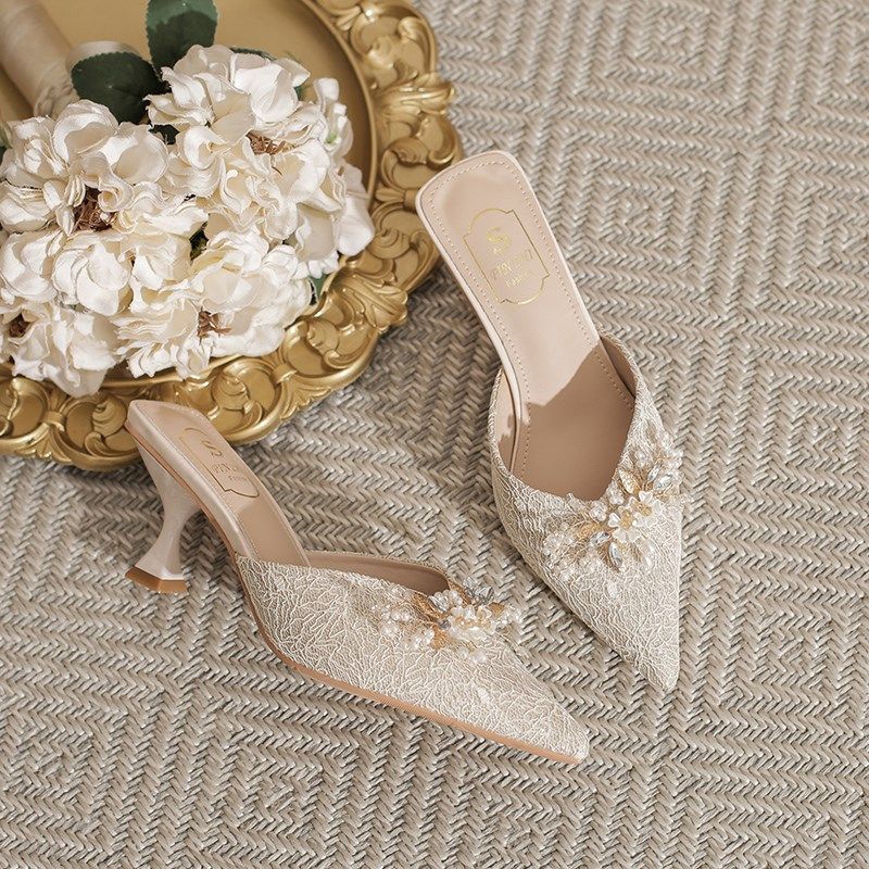 仙女鞋细跟高跟包头拖鞋女夏季外穿2024新款防滑防臭一脚蹬懒人鞋,女鞋,包头拖,淘宝优惠券,粉丝福利购,淘宝优惠卷