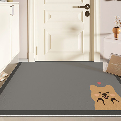 入户门地垫pvc可擦免洗卡通皮革玄关进门防N滑脚垫大门口耐脏地毯