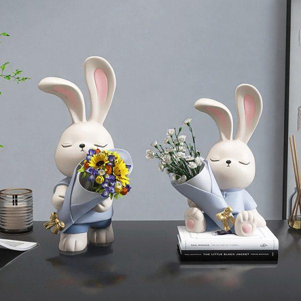 可爱兔子花瓶摆件客厅插花轻奢装饰品玄关电视柜乔迁新居生日礼物,家居饰品,花瓶,淘宝优惠券,粉丝福利购,淘宝优惠卷