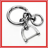 弹圈万向环旋转马蹄扣汽车遥控钥匙连接节包套壳链带绳链非不锈钢
