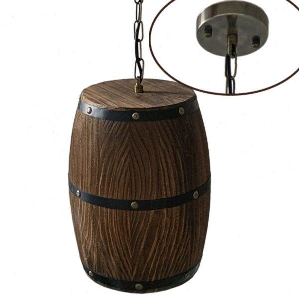 橡木桶啤酒桶复古灯具 实木制红酒桶吊灯 酒吧酒庄餐厅仿古灯罩包