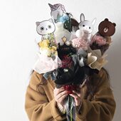 单只花束包装 花袋半透明防水卡通单支多支套袋创意礼物花袋