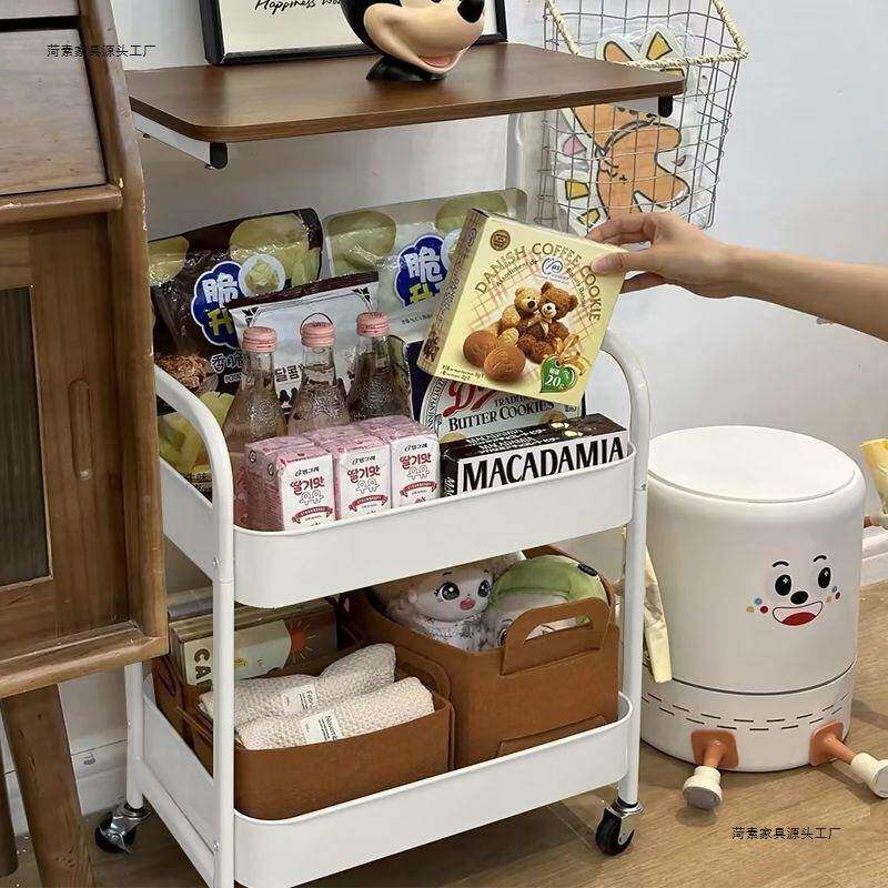 厨房物架小推车可移动置客厅卧室小pxx67835车大容量饮料置物推架
