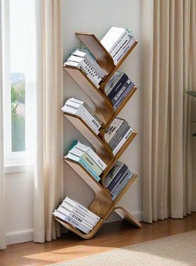 收树形书架落地简约家用小型桌面12-02012书本创意纳架易简学生书