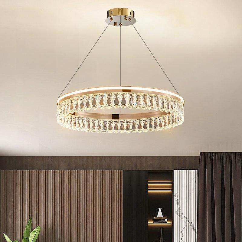 21425大轻奢水晶吊灯led客厅灯简约现代爆气卧室款网红0吊灯餐厅