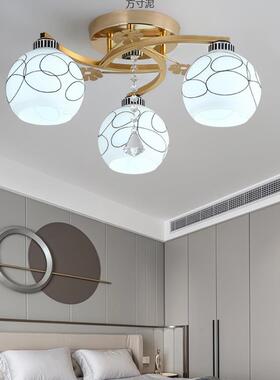 卧圆形水晶客家用吸顶房210间灯具吊餐厅饭厅三头厅温馨L室ED灯泡