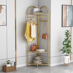 转易角衣帽架小SAI地户型卧室落简挂衣架间墙角不占空铁艺衣服挂