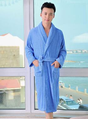 秋季纯棉WQT浴袍男女情侣睡袍款纯秋季长酒色店浴厂衣家直供