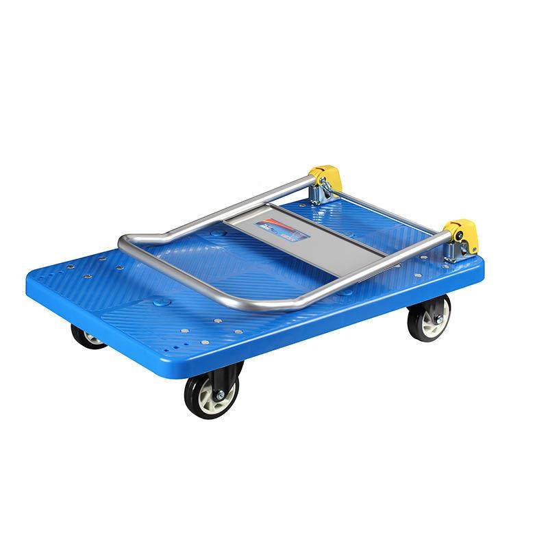 飞179达折叠手推车塑料平板车手拉货车微音静搬运车车刹拖车带小