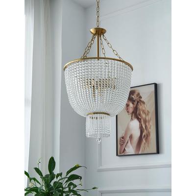 新款田园浪漫水晶吊灯法轻式美式复卧古室餐厅CH6823帽客厅衣间具