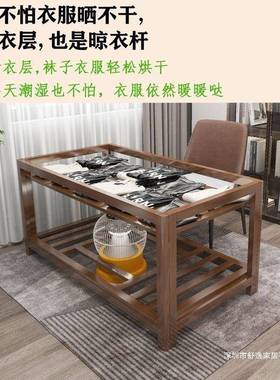 实木火架多功能可折桌叠烤学习取暖桌餐桌99999家用方形长方形烤