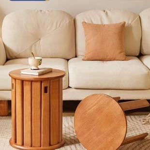 可式 放叠凳现代子吃饭登子餐桌凳689原木新中实木圆凳茶几家用