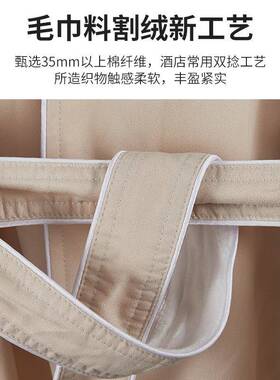 浴酒民宿袍袍男女长款纯棉华达呢柔软吸水情IAS侣加店厚双层睡可