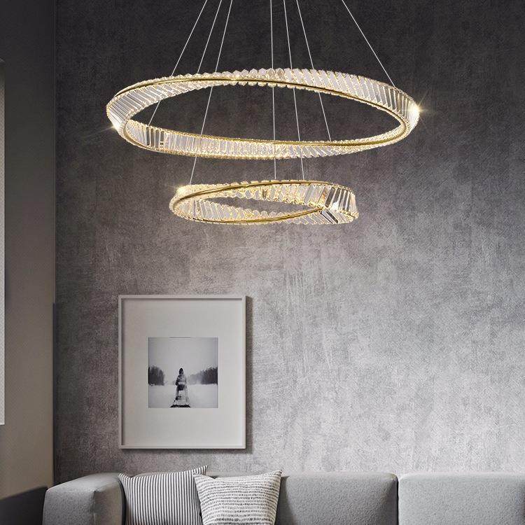 设晶计款客780厅主后现代轻奢风灯简约大气餐厅师卧室圆环高端水