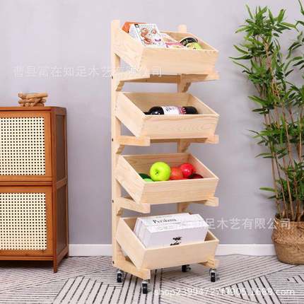 现货030101中风古物落地式置架木水制多层杂物收纳架客厅装饰果收