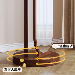 旋转立VUW式可移动镜全身落地镜家衣用卧挂衣帽架镜子一体室试穿