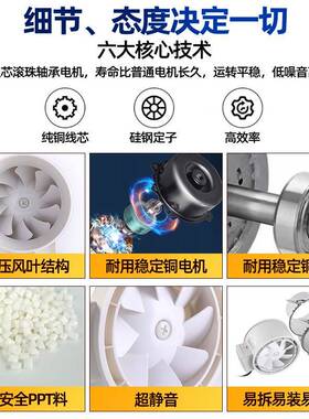 管道风机形斜流风圆排气风扇轴流风机换气扇静音卫生间厨XNH房机