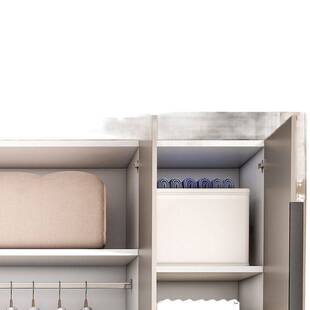 实木衣柜家用卧室简易组装儿童床边双门储物柜小户型