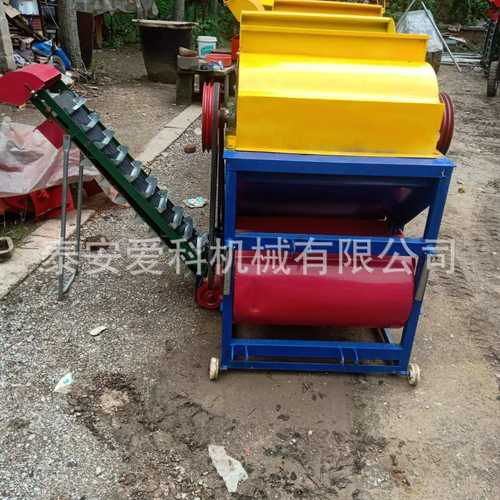 全喂入式花生摘果机秧果分离干湿两用自动装袋柴电两用农业机械