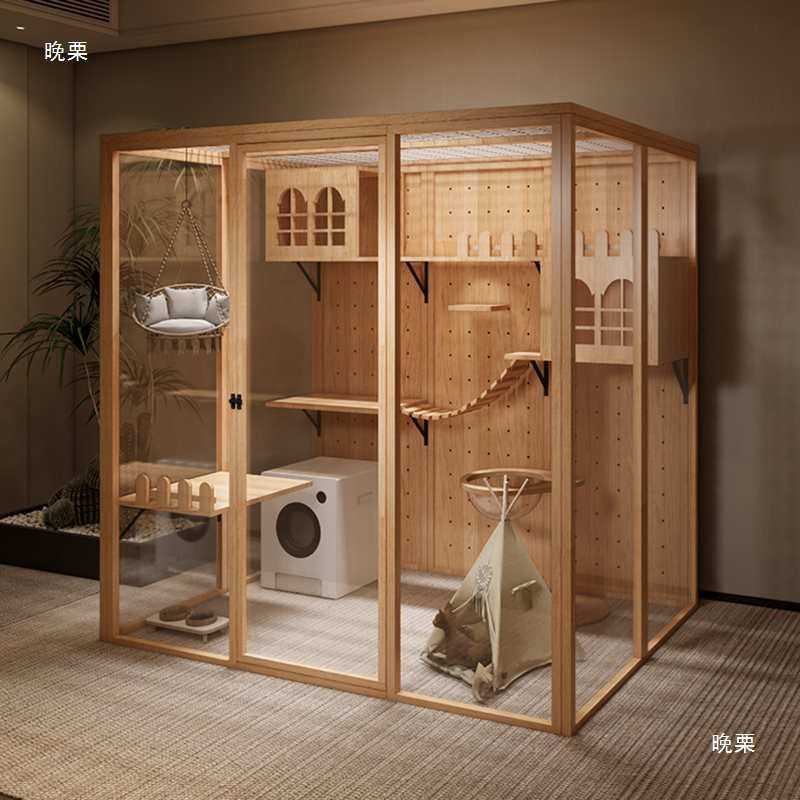 全景玻璃猫别墅猫房猫舍大型豪华猫笼猫咪房子宠物店猫柜