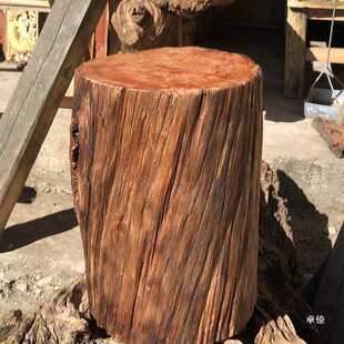 实木树墩室内茶台茶桌茶几凳子木墩子摆件老木桩户外阳台原木树桩