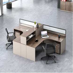 职员办公桌十字T型办公桌员工屏风卡位四六人l型桌椅卡座工位新品