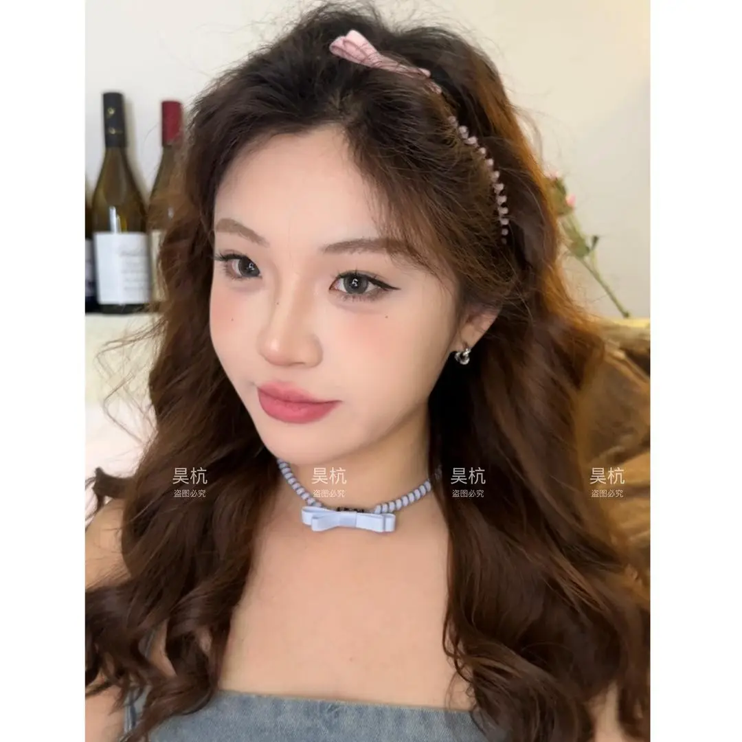 四戴可做chocker电话线发绳