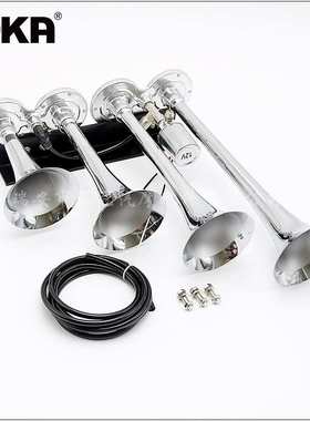 DHKA亚冠-AS097AB现货 12V单排四管黑色镀铬电控气喇叭货车卡车用