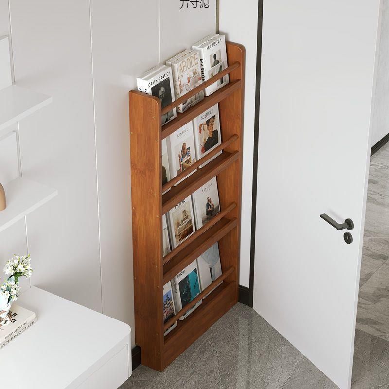 门后收纳柜卫生间墙上超薄夹缝置物架子书房壁挂儿童书架陈列架竹