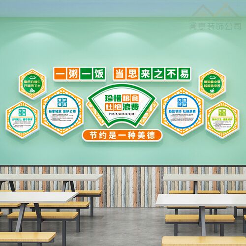 节约粮食b墙贴餐厅学校食堂文化墙贴宣传画中小学珍惜粮食贴纸标