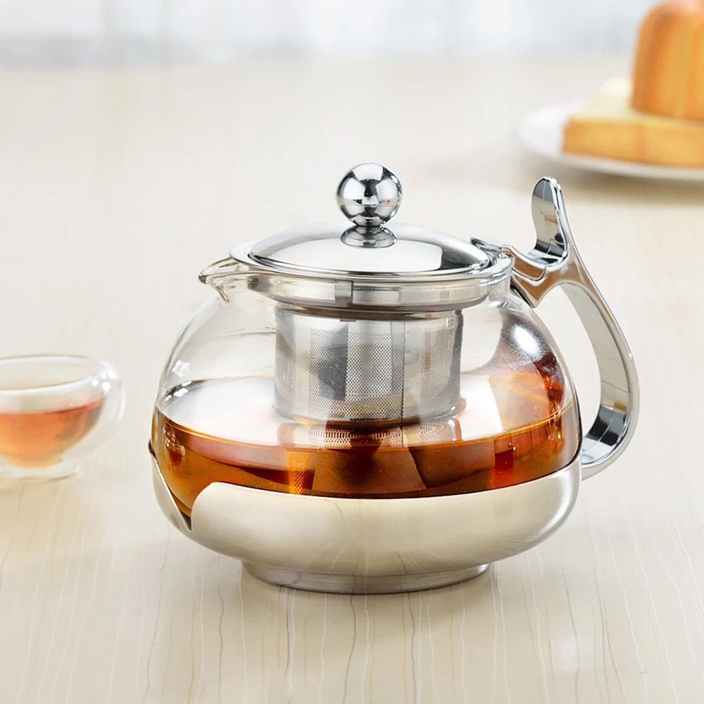 耐热玻璃泡茶壶不锈钢过滤冲茶器家用花茶壶饭店用T茶壶功夫红茶