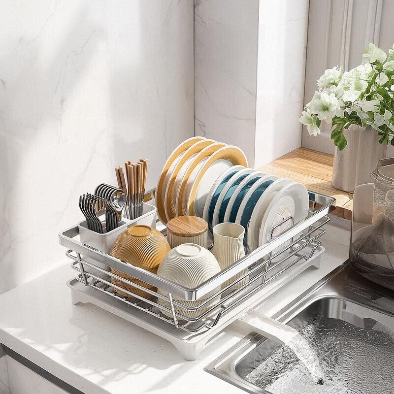 不锈钢加厚碗碟沥水架厨房置物架家用台面放盘子餐具收纳盒洗菜篮,厨房/烹饪用具,碗架,淘宝优惠券,粉丝福利购,淘宝优惠卷