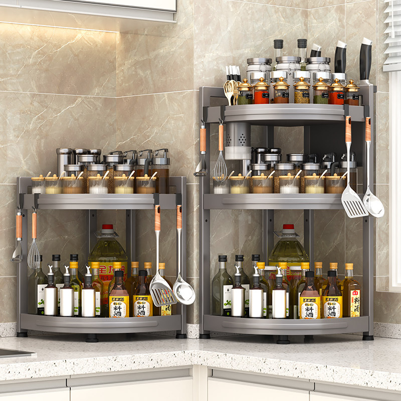 厨房置物架台面转角三角调料品架子墙角盐调味罐多层调味料收纳架,厨房/烹饪用具,厨房置物架/置物柜/角架,淘宝优惠券,粉丝福利购,淘宝优惠卷